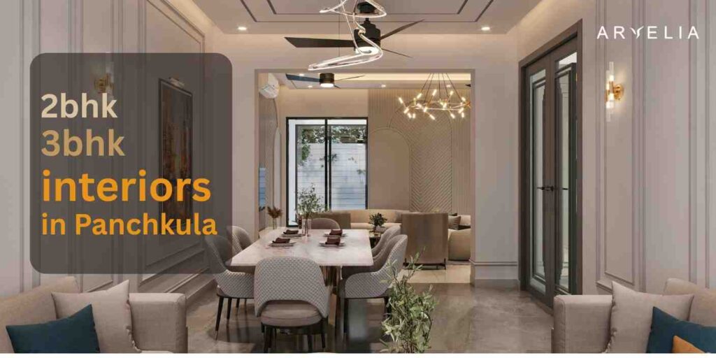 Modern 2BHK and 3BHK interior design in Panchkula with luxury living room and modular kitchen setup