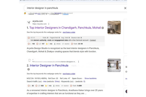 Aryelia ranked #1 interior design company in Panchkula for modern home interiors