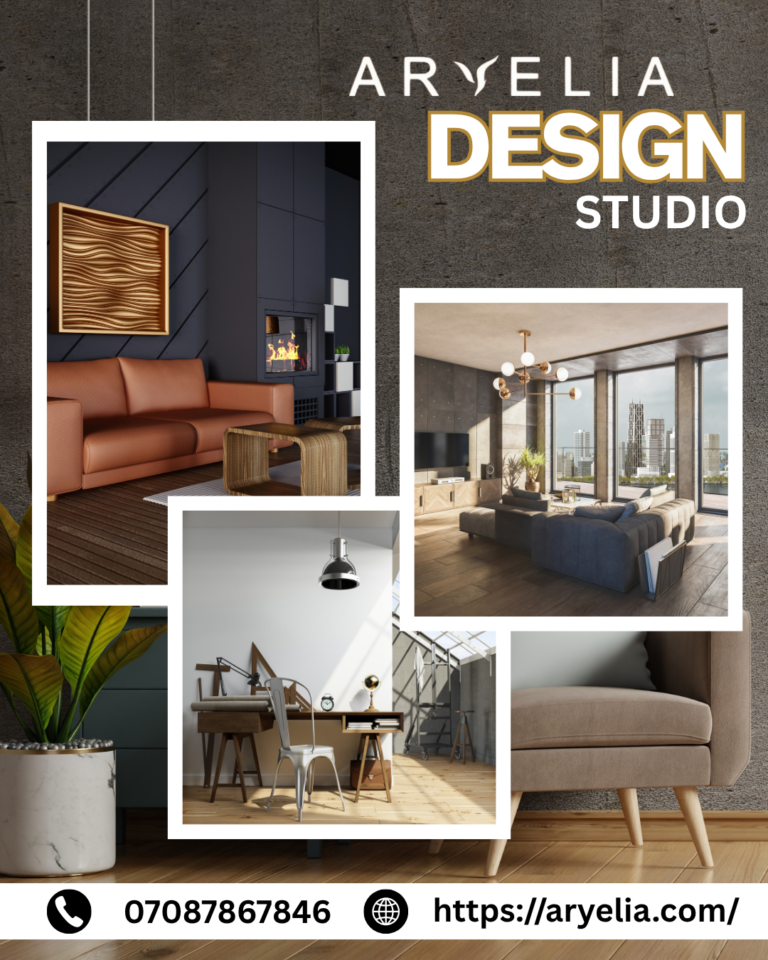 Aryelia Interior Design Studio, a top interior designer in Mohali specializing in modern, luxury, and affordable home interiors.