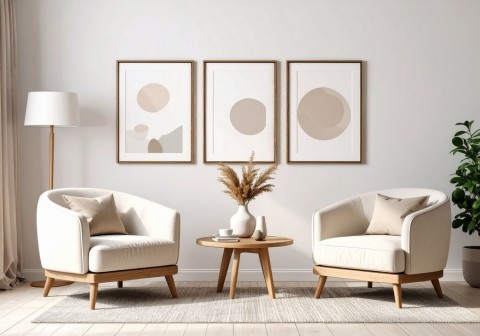 Minimalist home interiors in Panchkula with cozy bedroom styling and open living room layout