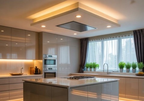 Modern kitchen false ceiling design for Chandigarh homes