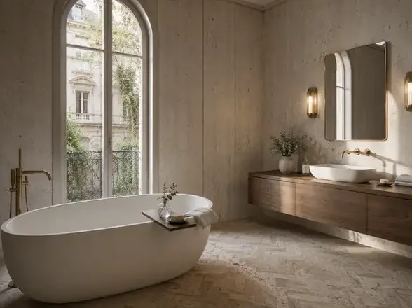 Rendering 3D bagno di lusso Milano — interior design online rendering interni Aryelia