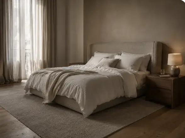 Rendering 3D camera da letto suite Milano — progettazione 3D interni online Aryelia Design Studio
