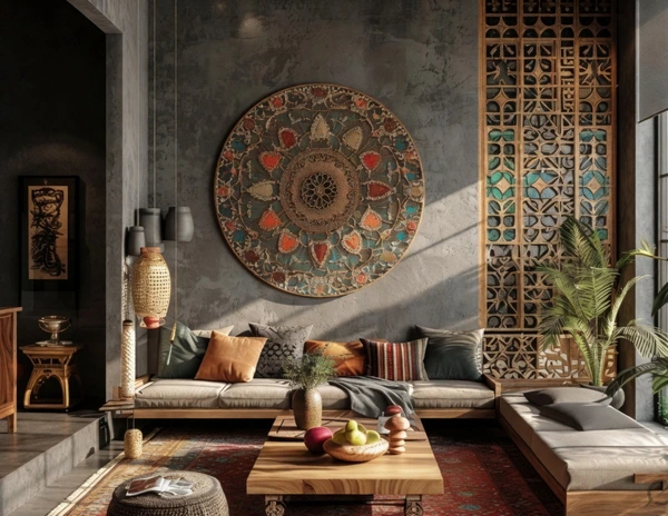 Luxury home interior design by Aryelia Design Studio — modern Indian fusion living room, Tricity